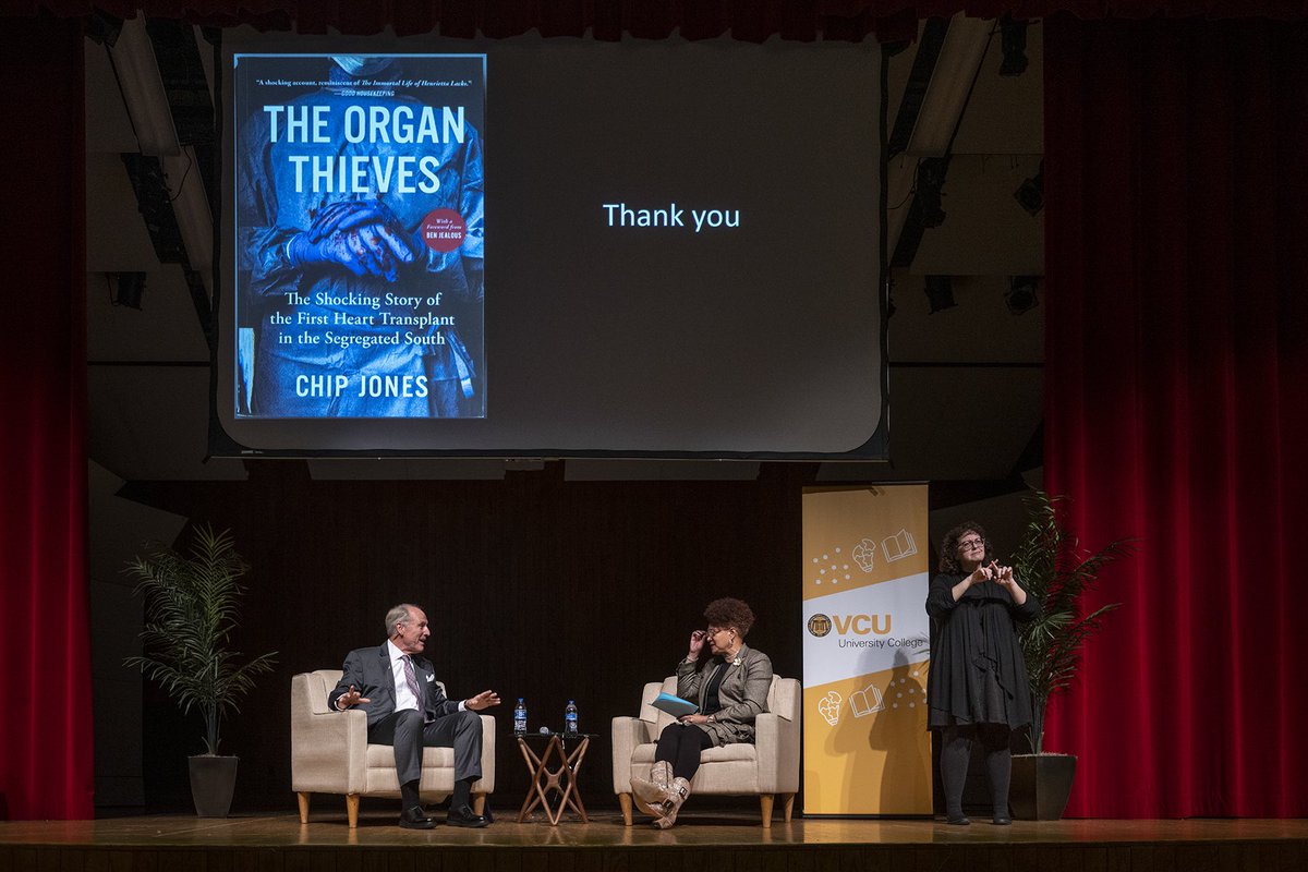 VCUCommonBook's tweet image. A very special thank you again to Common Book author Chip Jones for an amazing keynote address last week around his book, The Organ Thieves.

Read the recap of the address➡️ bit.ly/3MF9Tjq

📸: VCU University Relations