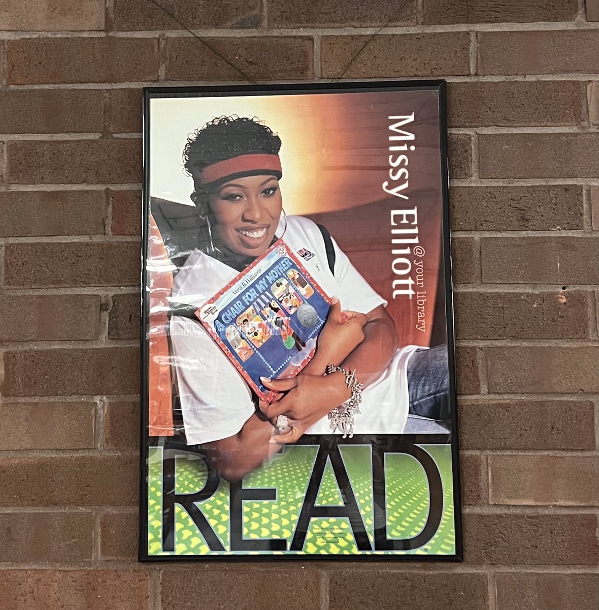 Mrs. “B”akhtiari, librarian found <a href="/MissyElliott/">Missy Elliott</a> <a href="/ALALibrary/">American Library Association</a> Celebrity READ poster while cleaning. It’s back up on the library’s wall. <a href="/ManorHS757/">Manor High School</a> is so proud of our alumnus &amp; the honor <a href="/cityofPortsVA/">City of Portsmouth</a> is bestowing on her. #PPSShines #missyelliottblvd