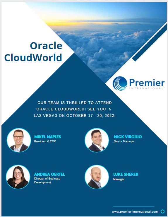 PremierIntlUS's tweet photo. Today is the day!

Are you attending the Oracle CloudWorld conference? Let us know if we will see you there! #WeArePremier #Oracle #CloudWorld #OracleCloudWorld https://t.co/KU3gMbIkL5