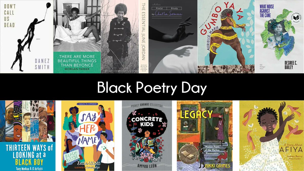 Today is #BlackPoetryDay! Find wisdom in these collections: bit.ly/3ydBOB4. #Poetry #PoetryCommunity #BlackPoets #Poets #PoetsOfTwitter @DanezSmith @PoetTonyMedina @morganapple @zettaelliott @amyraleon @nikkigrimes9 @Nahtil @DesireeCBailey