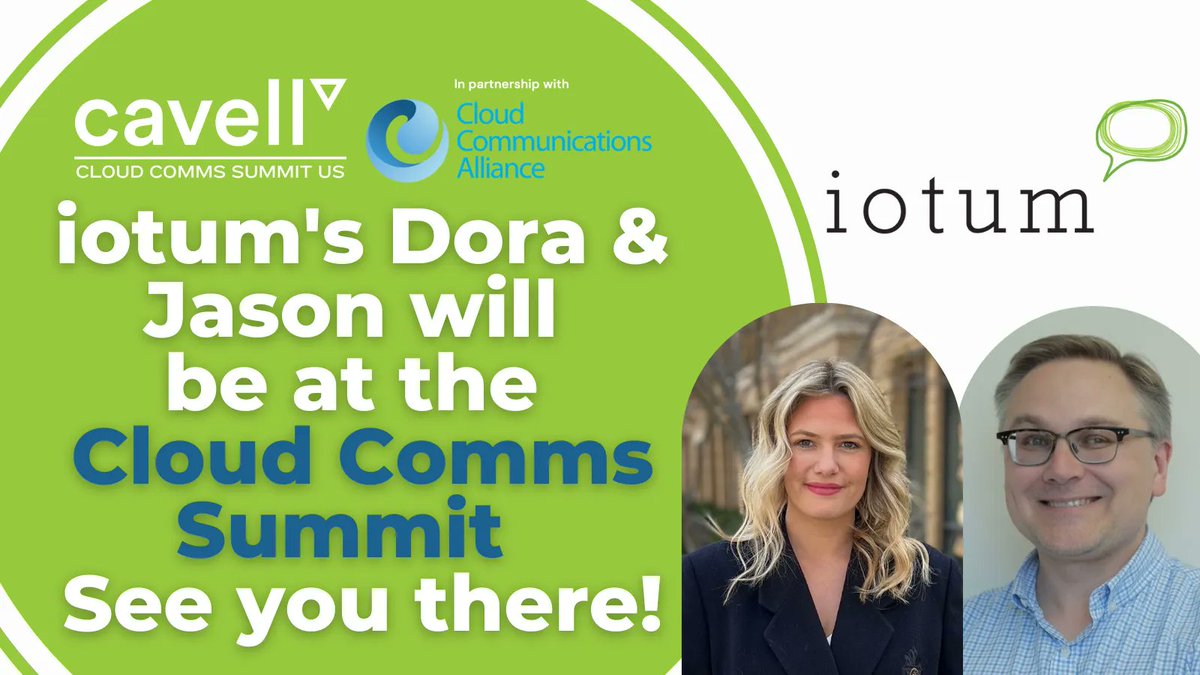 iotuminc's tweet image. iotum's Dora &amp;amp; Jason will be at the Cloud Comms Summit in beautiful Chicago! 
Come say hi!
@CloudCommsAll 
@JasonMartin38 
#CCSUS22 #cloudcommunications #voip #unifiedcommunications #cloudservices #voipsolutions #telecom #Chicago