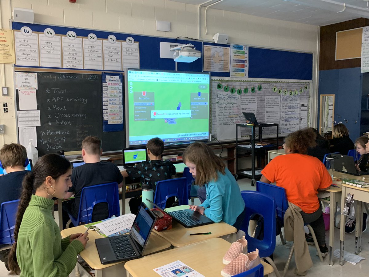 Thanks to Mr. Tindale @teachingsmarter for this week’s #GRAThirst Kahoot! Gr. 5 students rocked a team challenge today. They had so much fun! @Kahoot