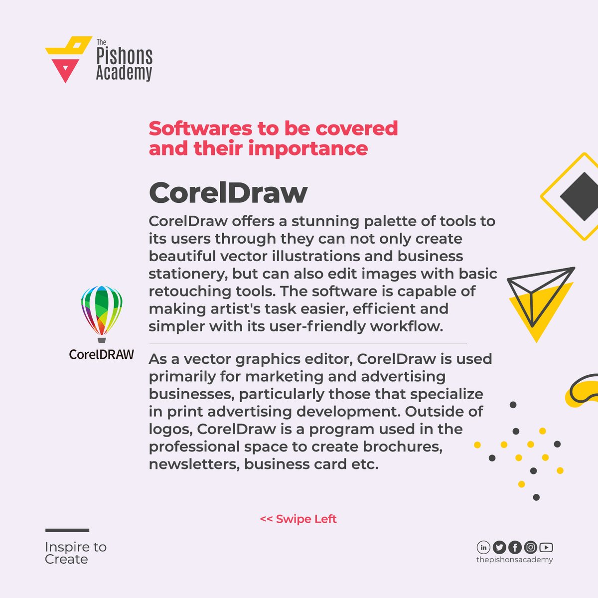pishonsacademy's tweet image. Here are the design tools to be covered in our free grahic design practical class and their importance.
____
#ThePishonsAcademy #TPACommunity #goldinhma #ThePishonsAcademyCommunity #FreeLearning #learnforfree #TPAinspiretocreate