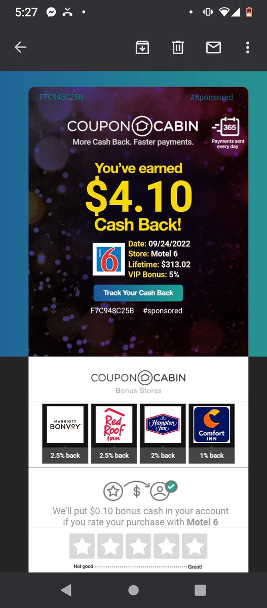 JenniMcCartney's tweet photo. Thanks for the cash back @CouponCabin #momtips #savemoney #promocodes #cashback #rebate https://t.co/J3FDlWFB3j