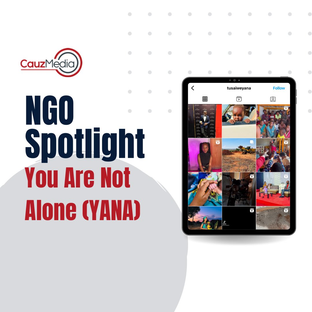 CauzMedia's tweet photo. Today’s NGO Spotlight is none other than You Are Not Alone (YANA) founded by Ms Tusaiwe. https://t.co/wqjZtJ8Jc5
