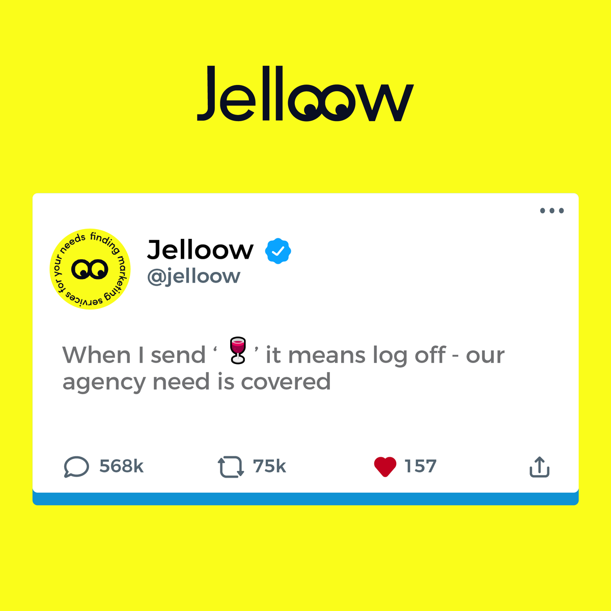 JelloowJelloow's tweet photo. Couldn’t imagine a more beautiful thing than 3k+ vetted agencies.

#socialmediamanger #paidsocial #branding #creativebranding #webdevelopment #prgroup #contentcreatorswanted #contentcreator #influencermarketing #breef #theonlywaytoagency #ondemandagency #projectscope #agencypitch https://t.co/n3E6M9NE5x