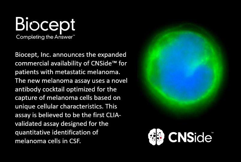 Biocept's tweet photo. #InTheNews: Biocept Expands Commercial Offering of CNSide™ Assay to Most Cancers that Metastasize to the Central Nervous System
 
Learn more: https://t.co/3GfZQHcixA
 
#CNSide #GetCancerAnswers https://t.co/wB9PBQQgvo