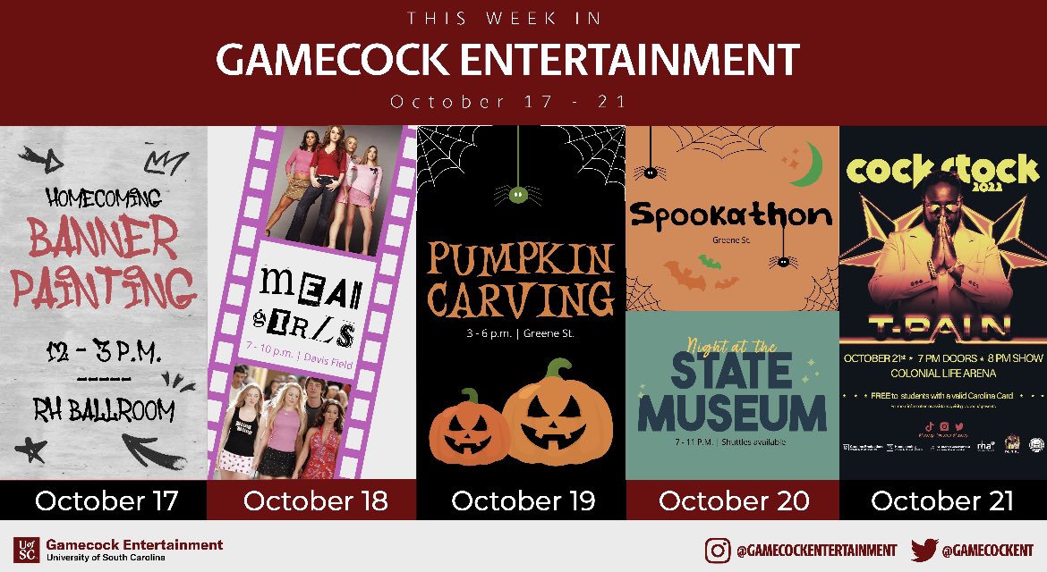 Hope everyone got some rest over fall break because we got a full week of events!! 🍂🎃🎥