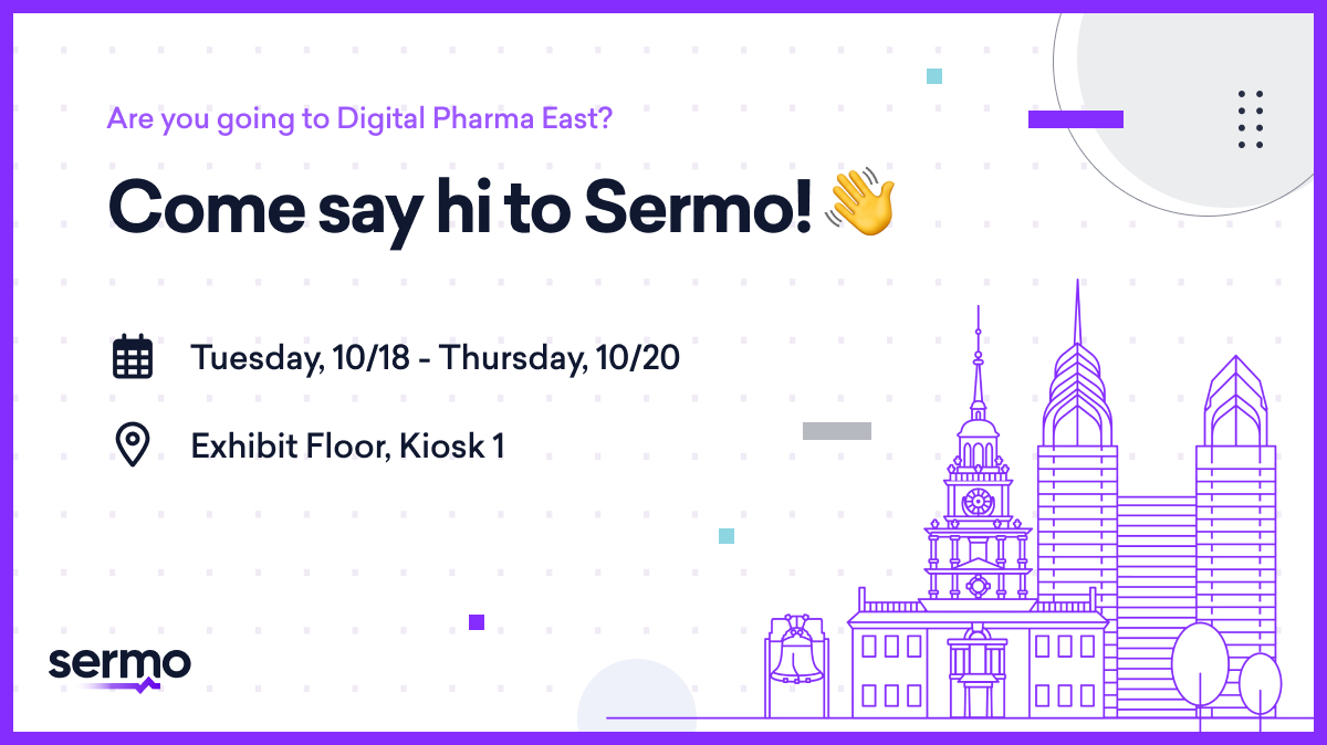 Sermo's tweet photo. We’re gearing up for #DPEAST. Stop by Sermo’s booth from Tuesday, 10/18 - Thursday, 10/20. See you there! cc: @DigitalPharma https://t.co/LBNk9TXOOv