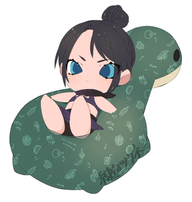 [過去絵再掲]ネッシー浮き輪にお尻挟まってるレイスたん 