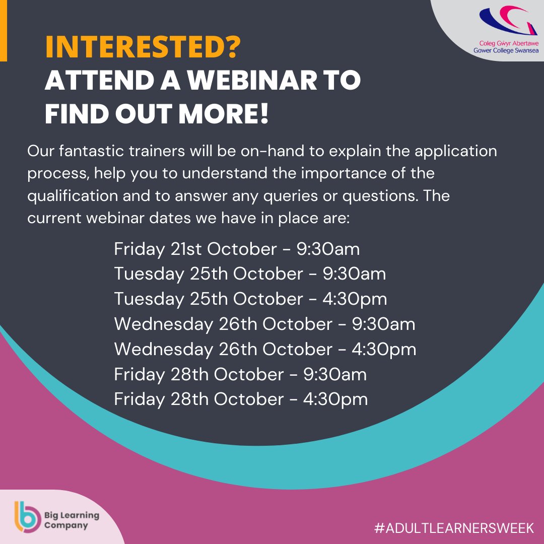 BigLearningCo's tweet photo. 🚨For #AdultLearnersWeek we're excited to share our new #DigitalApprenticeship offering: Digital Learning Practitioners with @GowerCollegeSwa

🤩INTERESTED? Book onto an info session HERE: https://t.co/lJLNAKKzmZ

👀Stayed tuned for more!
@LearnWorkUK @WorkingWales @WG_Education https://t.co/9nA8jZHO12