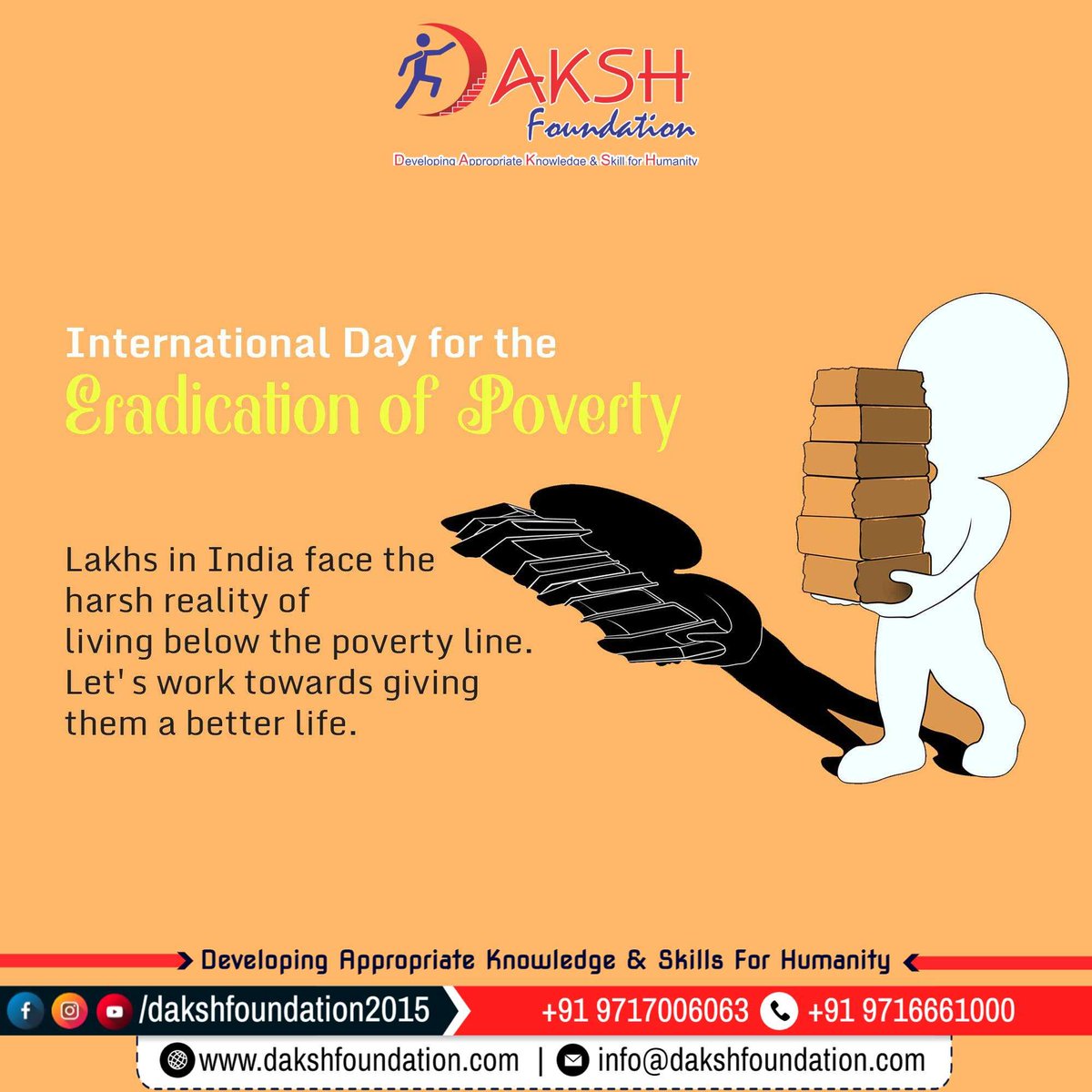 DakshFdn's tweet photo. Today the world commemorates the #InternationalDayOfEradicationOfPoverty, 
with the theme 
"Dignity For All In Practice". 

Being that many people living in persistent poverty experience their dignity being denied, 
Let’s pledge to treat everyone with respect &amp; dignity!

#DF2015 https://t.co/S3rdrDkceu