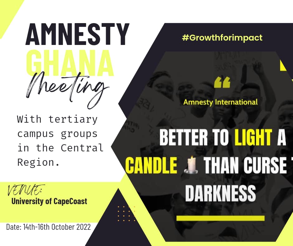 amnestyghana's tweet photo. As part of our efforts to empower and retain our youth groups in the various university campuses, we were in the Central Region of Ghana  to train and engage our  youth activists on our Global Strategic Framework as well as our areas of work.
Join us Today!
#growthforimpact https://t.co/kUc4u7MBGf