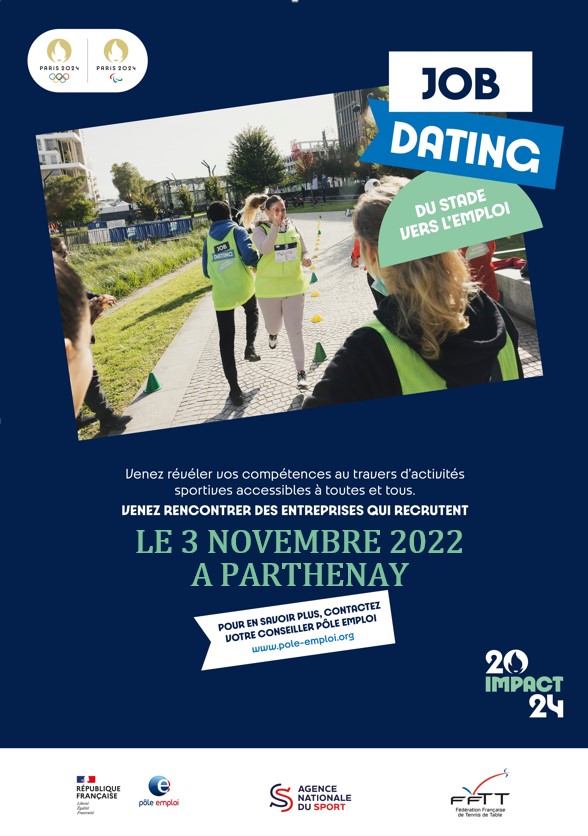 LoicPageot's tweet image. 🏓 Sport + Job Dating. 
Recruter autrement, c'est ce que propose le Pôle Emploi de #parthenay et la @fftt le 3⃣ novembre lors du Stade vers l'Emploi. 
❌CV 
✅🩳👟
Inscription en agence ou par mail auprès de votre conseiller. 
@poleemploi_NA @pole_emploi @selong