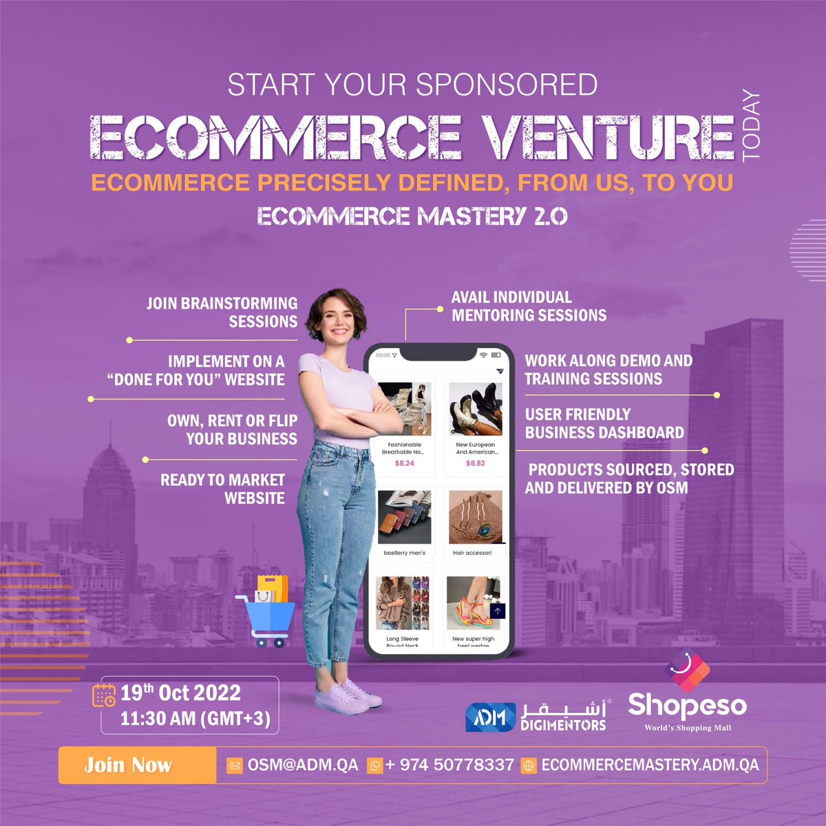 OSMstore's tweet photo. Register now for ECommerce Mastery 2.O 
19 Oct 2022 | 11:30AM (GMT+3)
Contact us through:OSM@ADM.QA | + 974 50778337

#startecommercebusiness #ecommercebusinessoach #strtecommercein2022 #ecommercebusinesswebsites #trainer #mentor #ecommercebusinesstraining #ecommerebusinessmentor https://t.co/RGFmfkjkFB