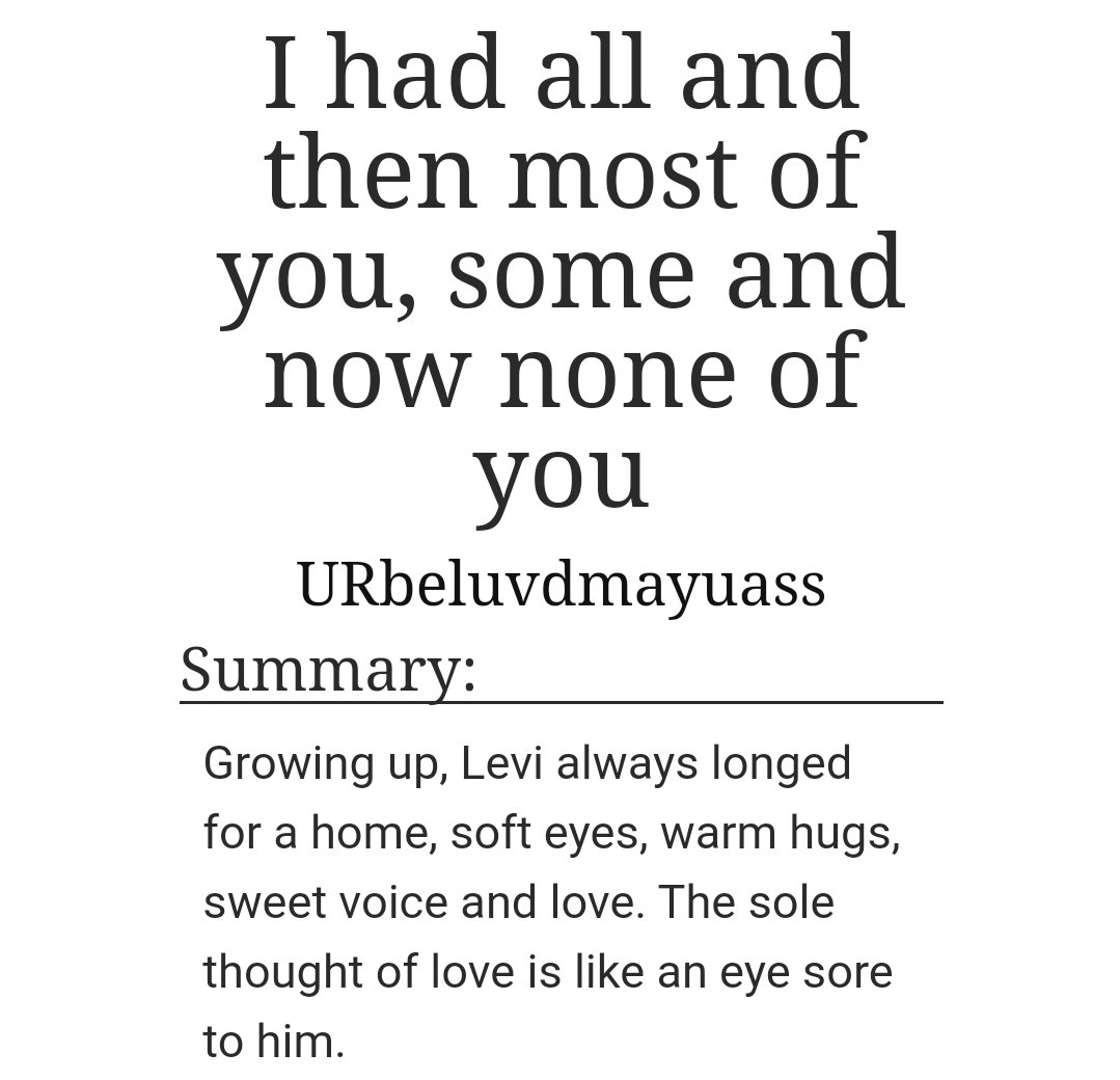 URbeluvdmayuass's tweet photo. A piece for the prompt of
Day 3: Soulmate AU/Longing

Title: I had all and then most of you, some and now none of you
Tags: Angst and Hurt/Confort, Alternate Universe - Soulmates, 
Link: https://t.co/LPytmHq082

For #EruriAngstWeek2022 #EruriAngstWeek by @EruriAngstWeek https://t.co/FQLVaLsWpJ