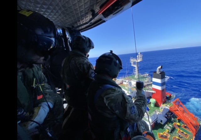 RAFBenson's tweet photo. In advance of Puma helicopters taking over from the Bell 212 in Cyprus next year crews from 33 Sqn have been training with their 84 Sqn counterparts to better understand their new role. Seen here conducting winching serials under the tuition of 84 Sqn instructors.#comdjhc #84sqn https://t.co/VnMWqwfvee