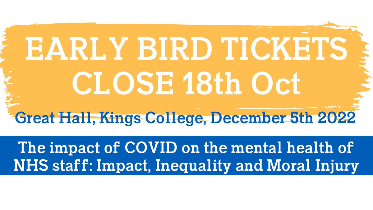 We're delighted to announce our part in @NHSCHECK1 conference: The impact of COVID on the mental health of NHS staff: Impact, Inequality and Moral Injury. Early Bird tickets until 18th October. 👉tickets and further info nhscheck.org/events/ #mentalhealth #NHSCHECK