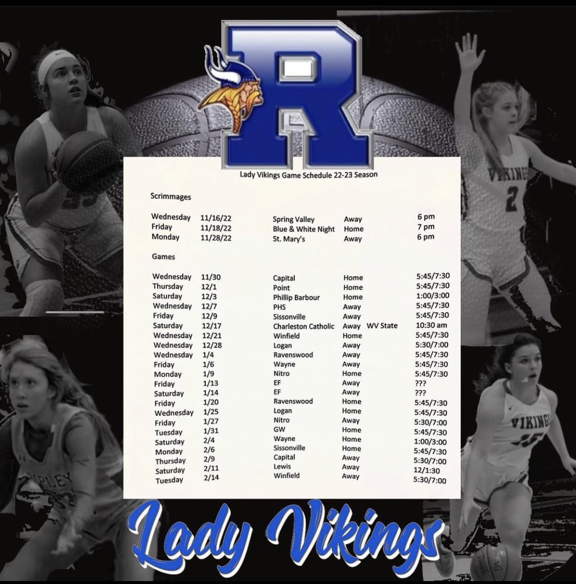 Girls Basketball Schedule 2022-23!