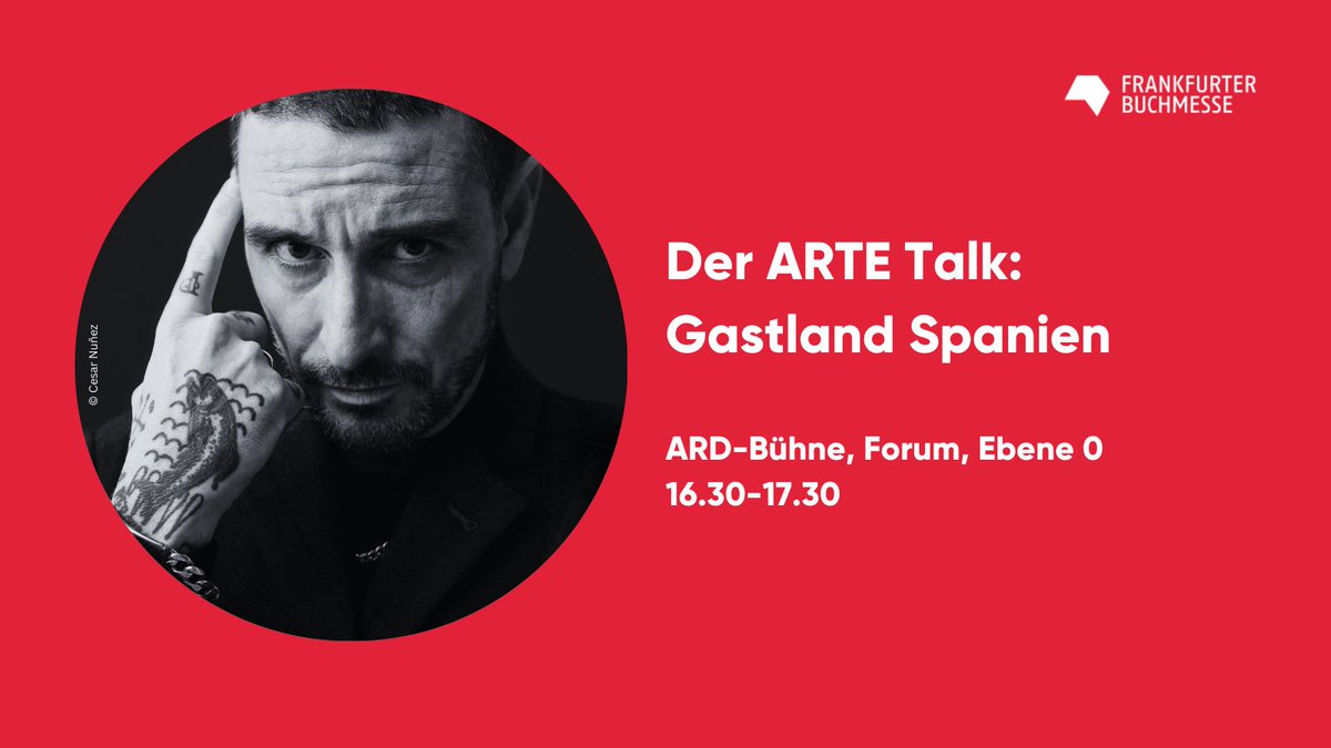Gleich im @ARTEde Talk: Gastland Spanien, Autor Kiko Amat spricht von 16.30-17:30 auf der ARD-Bühne (Forum, Ebene 0) mit @shila_behjat über seinen Roman „Träume aus Beton“. #fbm22