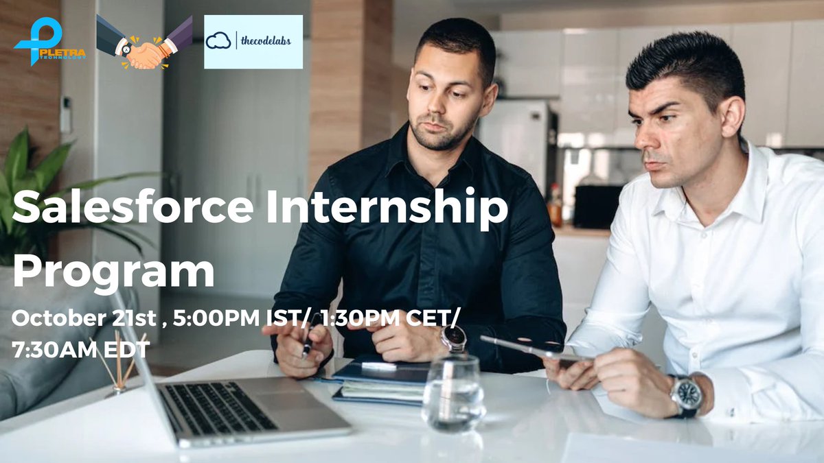 Pletratech1's tweet image. PletraTech proud to collaborate with theCodeLabs to launch an internship program for energetic and talented candidates (2020 pass out onwards Candidates) in partnership with theCodeLabs.

Register here to attend this session bit.ly/3dPk8Vw

#pletra #sfdctraining