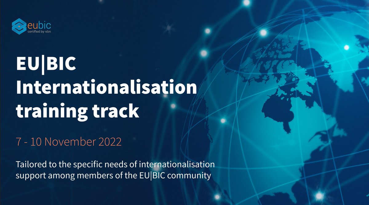 EUBIC's tweet photo. Join the EU|BIC Internationalisation Training track!
Will be held on 7-10 Nov&it will provide business support actors with the latestℹ️& best practices on how to support #SMEs & #startups to scale up & expand to #foreignmarkets
Register (free for #EUBIC)👉
https://t.co/kA2yJXpKq8 https://t.co/Hdztb2wafV