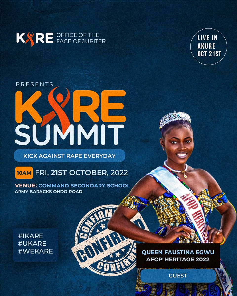 Queenfaustie13's tweet photo. Kick against Rape Everyday
#ikare #ukare #wekare #afop2022 #envrionmentalsustability #missafopheritage https://t.co/yNYhKf6mWW