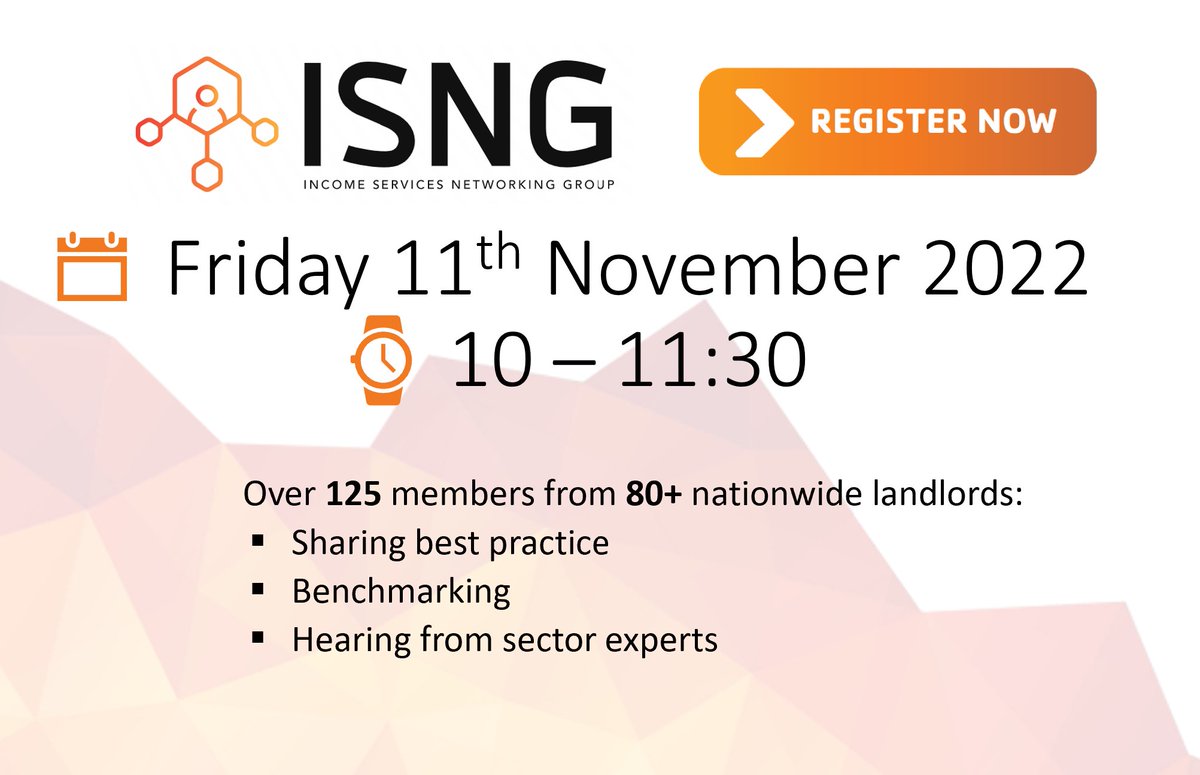 petehud's tweet photo. The Income Services Networking Group (ISNG) have just announced the next meeting date of 11th Nov' (10 - 11:30). Register using the link below and join over 125 Income Professionals #networking #UKHousing #Income #Rent #BestPractice

https://t.co/z8LjJEfxQ3 https://t.co/NOcG6oXgjY