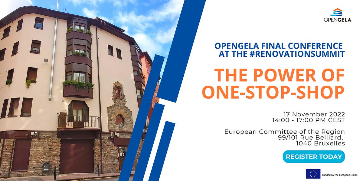 📢 Registrations are open for the <a href="/opengela/">Opengela I Oficinas de Regeneración Urbana</a> final conference during the #Renovationsummit 
Save your seat today! eventbrite.be/e/renovation-s…