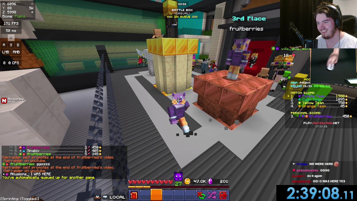 froubery's tweet photo. I beat every game on MCCI, in a row, in f5, while being stream sniped. https://t.co/hcMFEBjkfE
