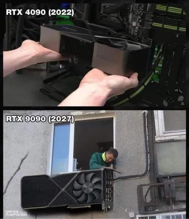 maviedegeek's tweet photo. #RTX4090 VS #RTX9090 ! Le Turfu ! https://t.co/7vWMkU63gT