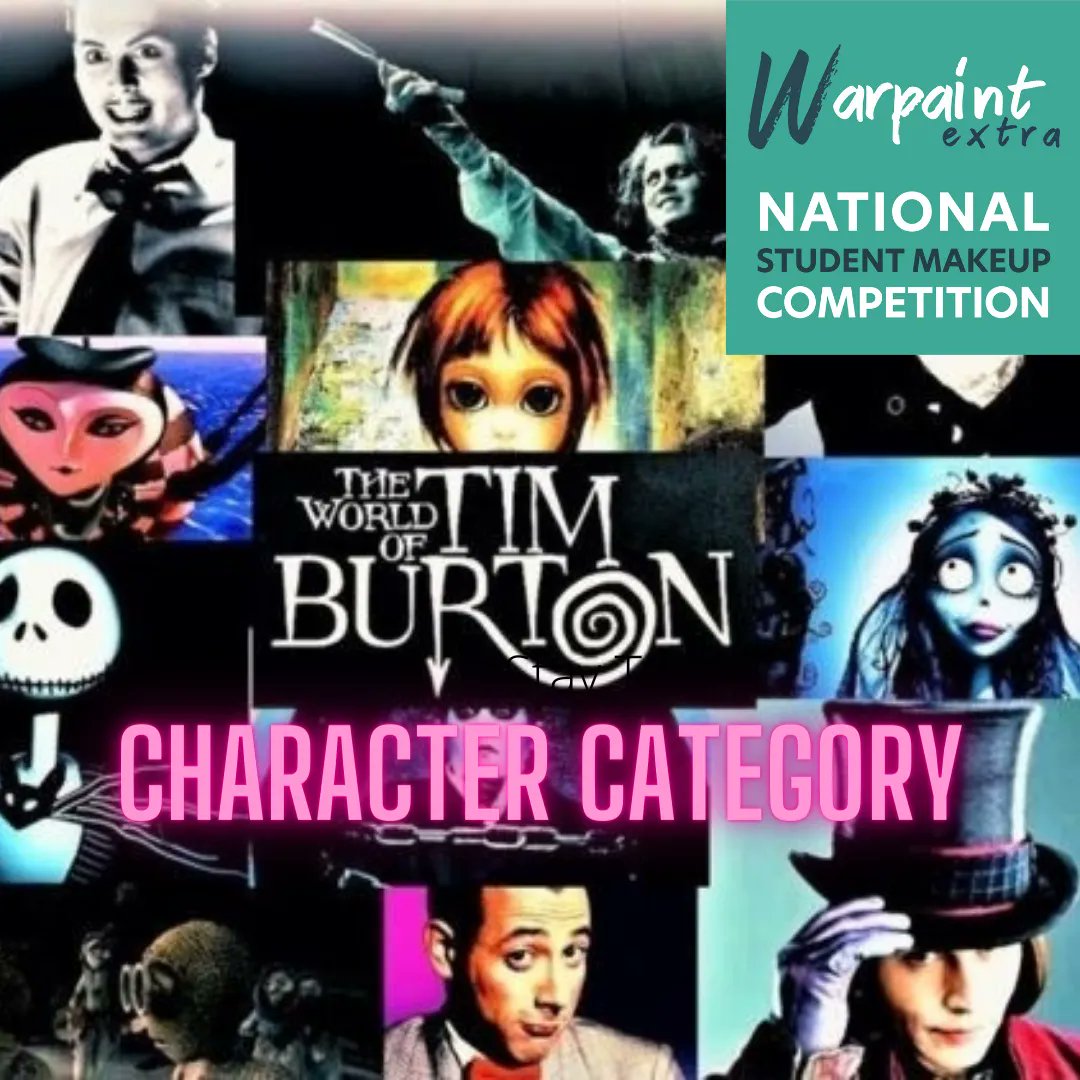 Warpaint_Mag's tweet photo. The Warpaint Extra National Student Makeup Competition takes place on Friday 25th November. The Character Category theme is Tim Burton Movies, judged by @TanyaNoor
https://t.co/HWwDdNFboB
#warpaint_mag #warpaintextra #lookgoodlive #makeupcompetition #charactermakeup #timburton https://t.co/hD7ERgJrVI