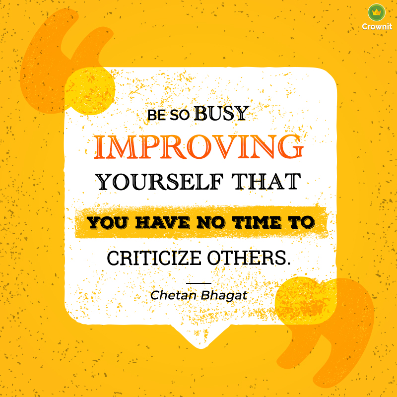 The only way that we can live is if we grow and focus on ourselves. 

#mondaymotivation #Crownit #motivationalquotes #ChetanBhagat #livelife #marketresearch