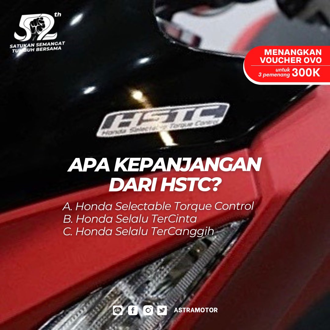 astramotor's tweet photo. Syarat ikut kuis adalah :
-Follow akun @astramotor dan like postingan ini
-Mention temanmu 3 orang
-Share postingan ini
-Tulis jawaban di kolom komentar
-Komen cukup 1x (no spam)

BroSis, kita tunggu jawabanmu sampai tanggal  24 Oktober 2022, pukul 24.00
Gass https://t.co/9BHxlXRT72