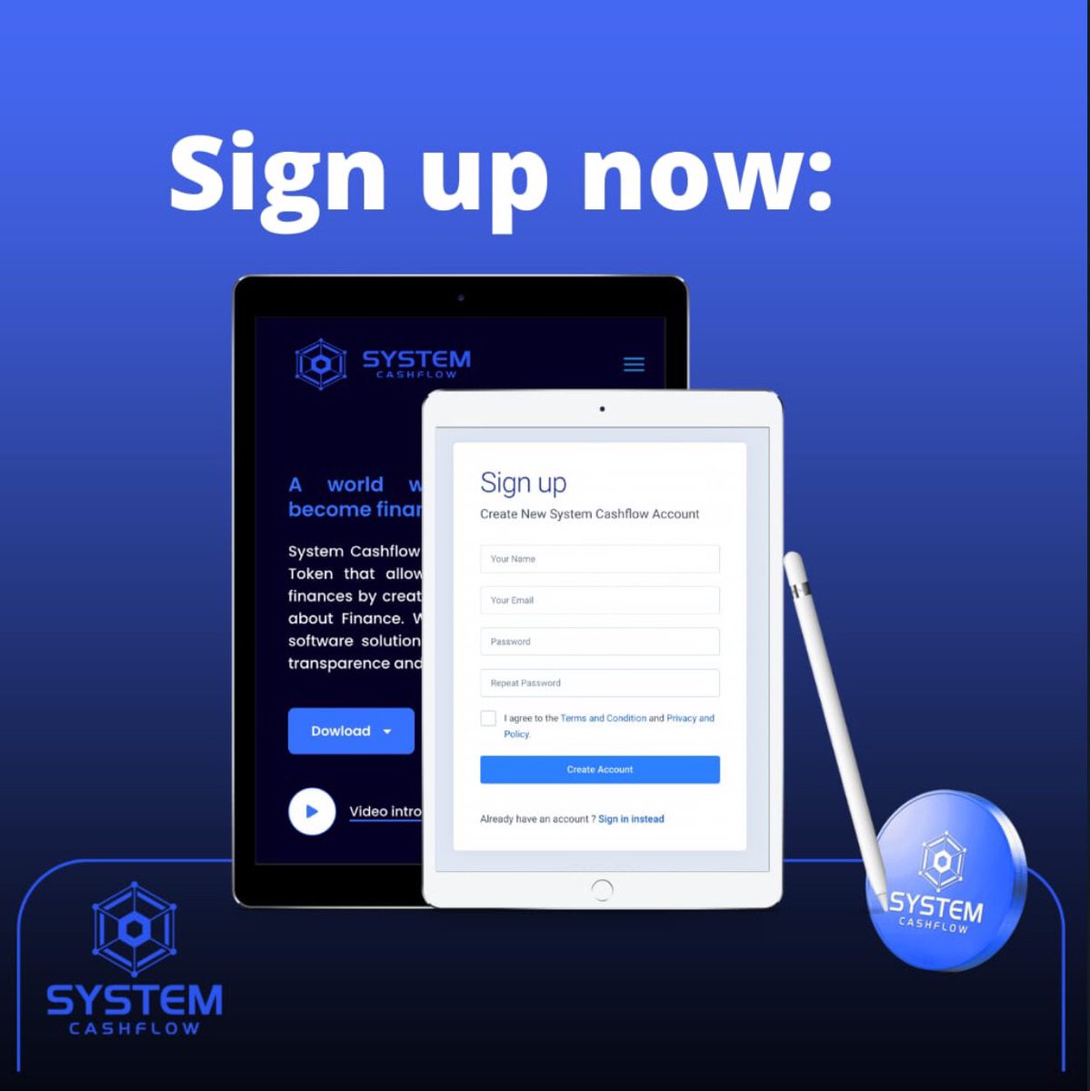 system_cashflow's tweet photo. Sigan up and be a part of the change, where you can become financially free. 

#systemcashflow #cashflow #web3 #Defi #financially https://t.co/ZBFLzQZ8W1