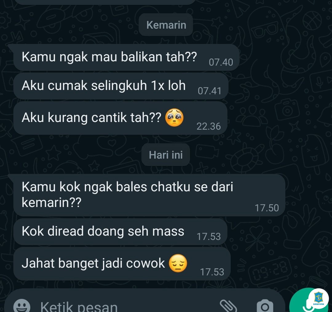 sarane -rek mending dibales apa? aku dadi arek lanang kok disalahno terus