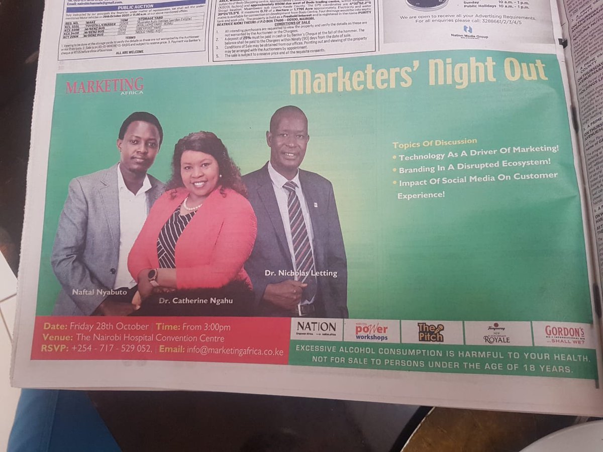 CatherineNgahu's tweet photo. Join us for the Nairobi #MarketersNightOut on October 28, 2022. 
RSVP at https://t.co/3TwUxUaK1f https://t.co/5jJgNjSgQt