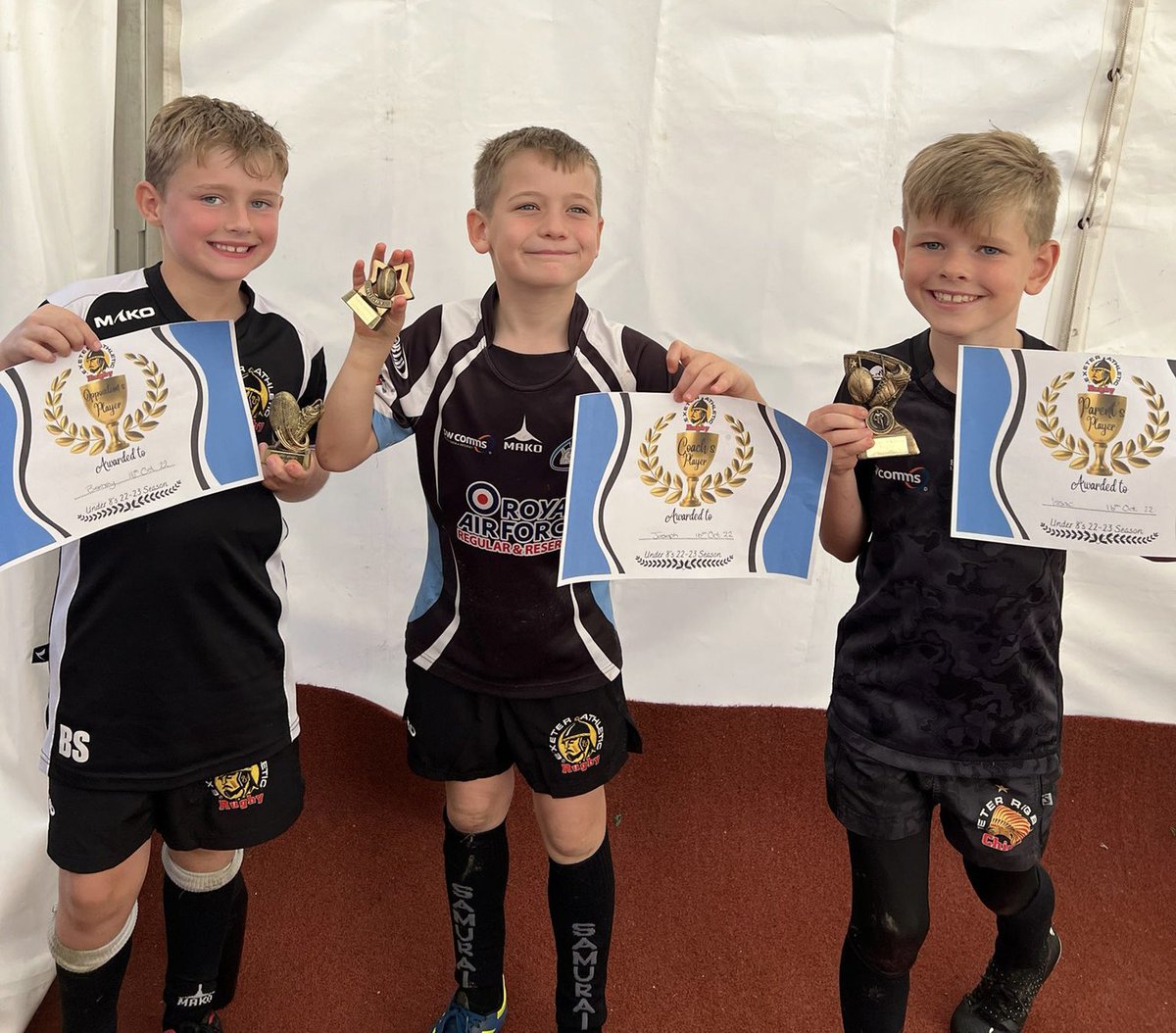 ExeterAthletic1's tweet photo. Sundays U8s Coachβs Player, Parentβs Player and Opposition Player are Isaac, Barney and Joseph
- well done guys
#pitchupfortheweekend #exterathleticrfc #devonrfu #devonrugby #rugbyfamily #rugby #youthrugby #playersofthematch https://t.co/60lxbZV5jb