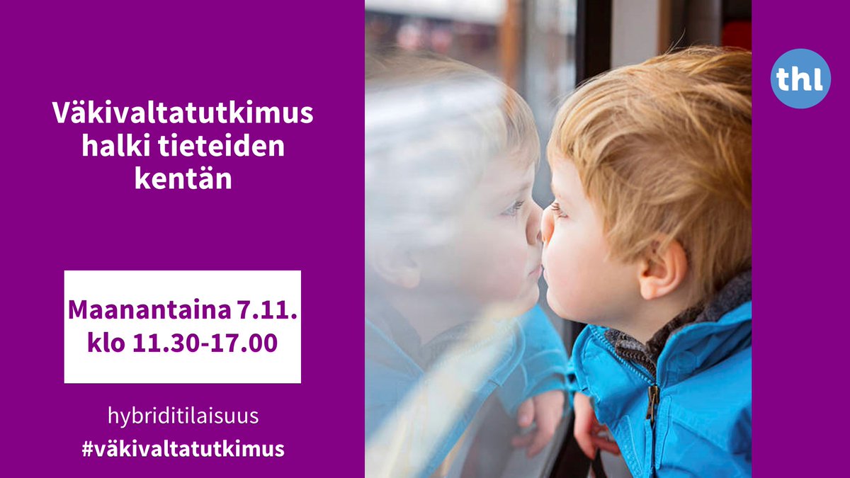 🍂 Kolmen viikon kuluttua on mahdollisuus päästä kuulemaan monipuolisesta väkivaltaan liittyvästä tutkimuksesta, jota tehdään eri tieteenaloilla Suomessa. Samalla on mahdollisuus verkostoitumiseen. 
🍂 Katso ohjelma ja ilmoittaudu: thl.fi/fi/ajankohtais…
#väkivaltatutkimus