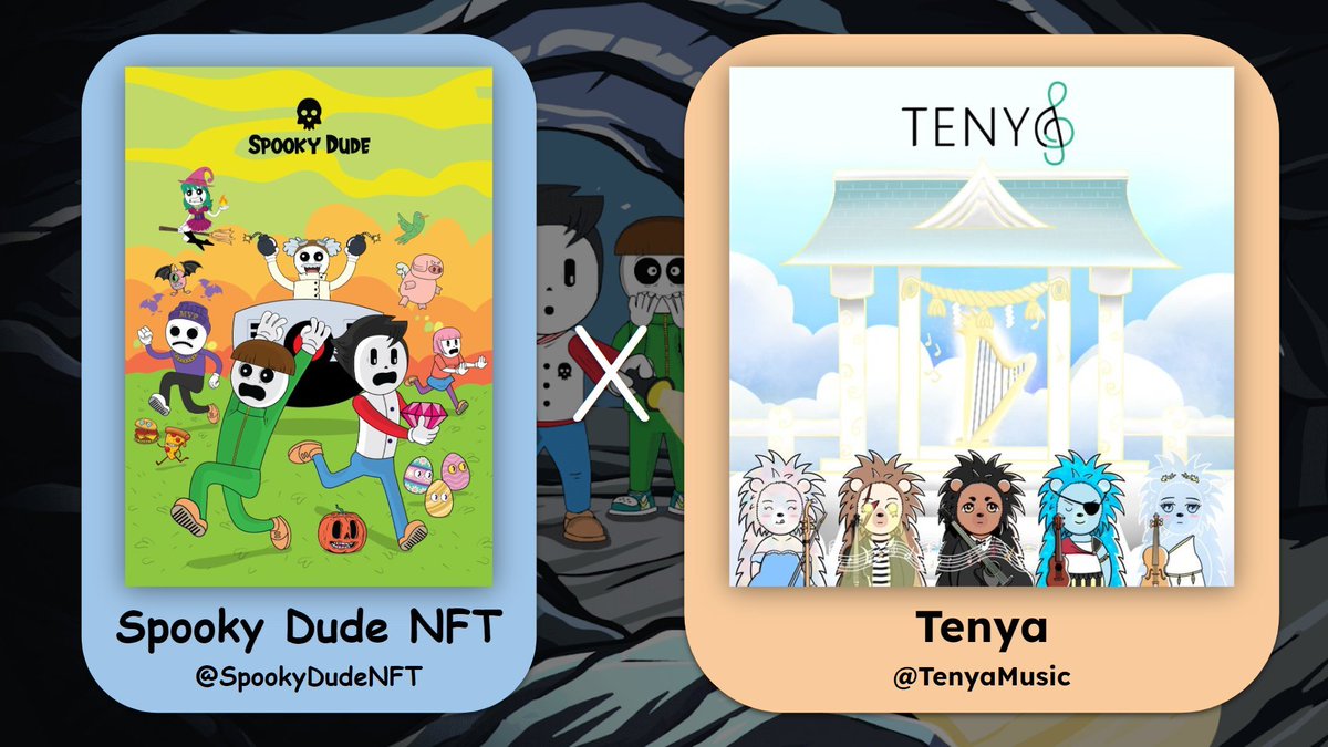 SpookyDudeAlpha's tweet photo. 💎𝐒𝐩𝐨𝐨𝐤𝐲 𝐃𝐮𝐝𝐞 𝐱 𝐓𝐞𝐧𝐲𝐚 𝐌𝐮𝐬𝐢𝐜💎

🎁Giveaway🎁 
5x Spooky Dude NFT WL
3x Tenya Music WL

To enter:
1️⃣ Like &amp; RT
2️⃣ Follow @SpookyDudeNFT &amp; @TenyaMusic
3️⃣ Tag 3 Frens

#NFT #NFTdrop # #ETH #SPKY #Halloween https://t.co/IAaeV2LO2S
