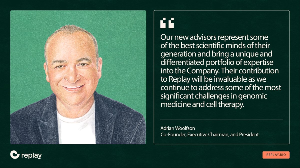 We’re thrilled to announce our new Scientific Advisory Board of #GenomicMedicine and #CellTherapy experts. 

Learn more about our distinguished SAB members here:replay.bio/news/replay-es… 

#SAB #Appointments #GenomeWriting