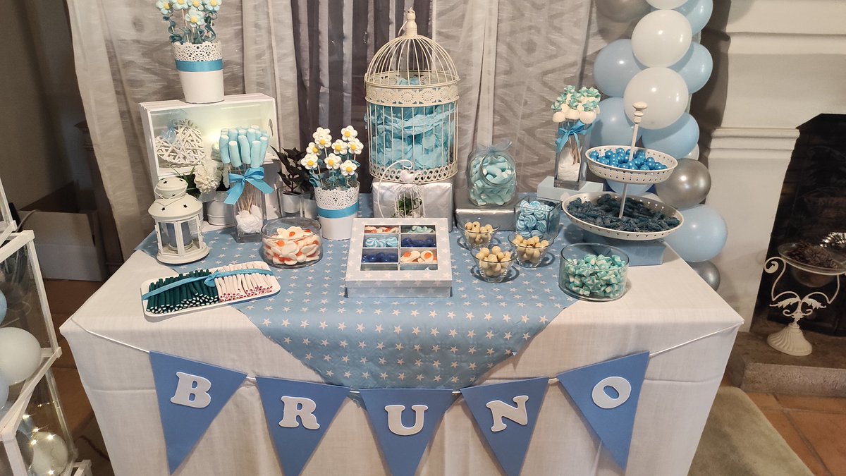 dulziamassanass's tweet photo. Fin de semana intenso de trabajo pero muy agradecidos por ello, Candy Bar en el bautizo de Bruno!!!!!!! #Dulzia #massanassa #candybar #regalosoriginales #bautizo #regalospersonalizados #mesadulce #chuches https://t.co/laZpFI4kt9