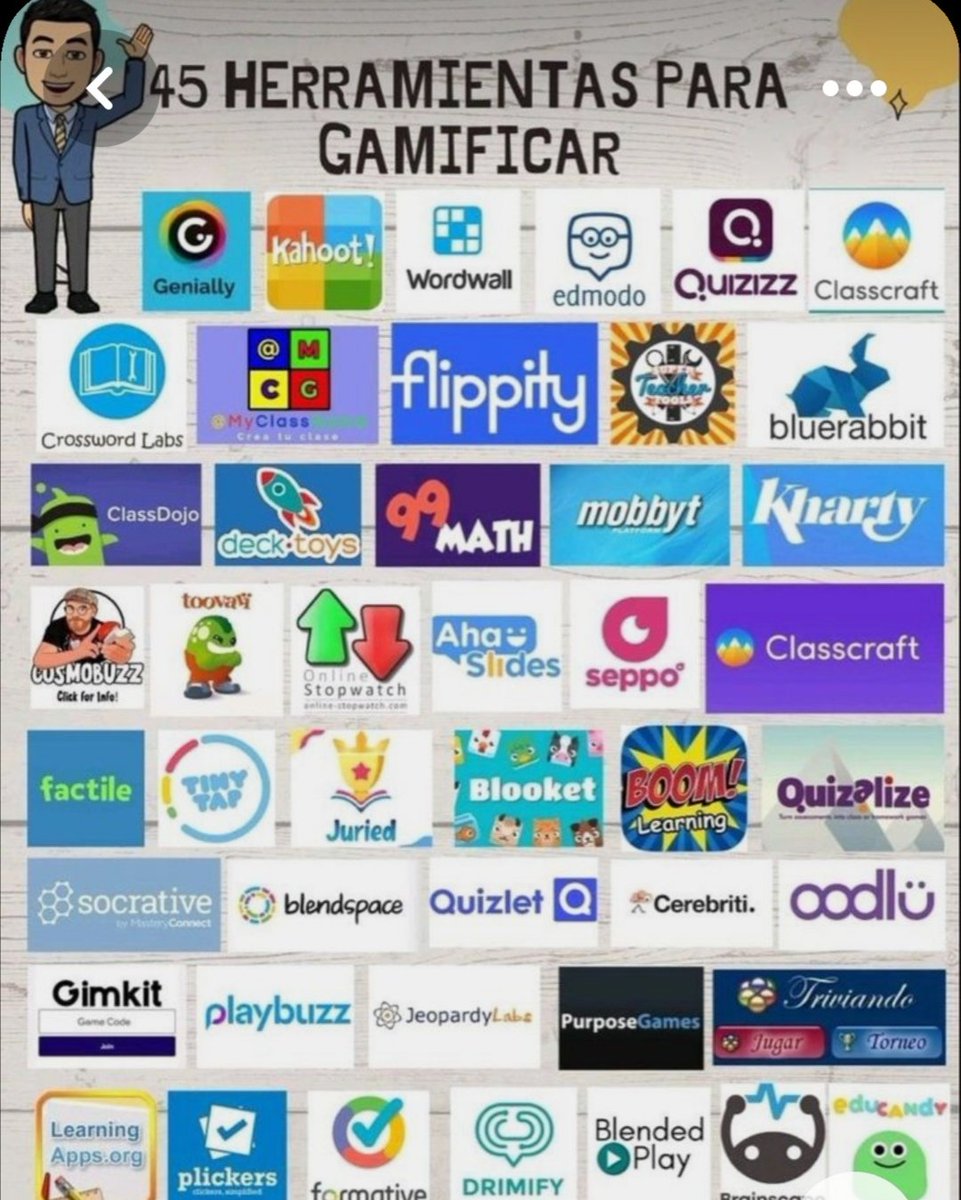 Marietatibi's tweet photo. Como sabemos gamificar en el aula motiva al alumnado consiguiendo que desarrollen sus capacidades y se favorezca la inclusion educativa. A continuación, os deja 45 herramientas/app para poder trabajar la gamificacion en el aula a través de las Tic. #disuocdebat https://t.co/aCWNQNNcwZ