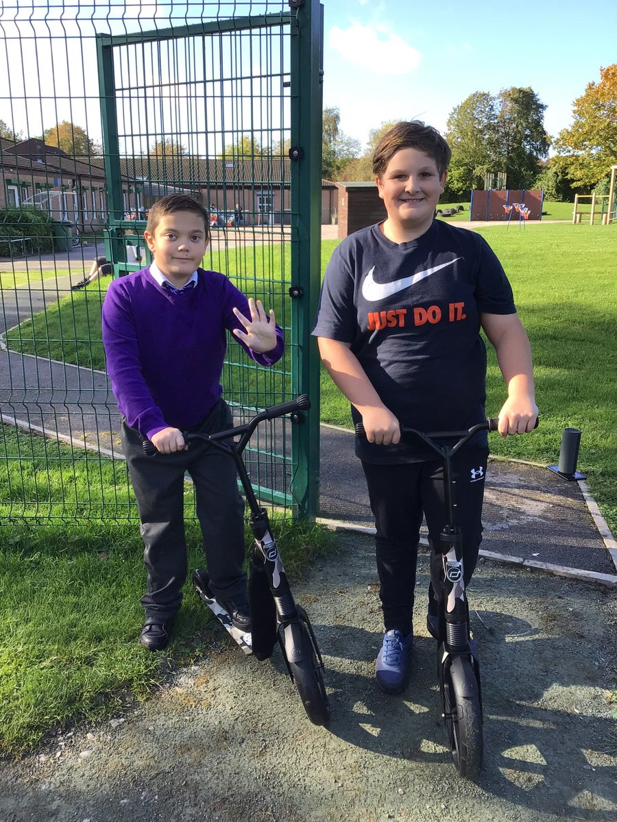 BirchwoodCE's tweet photo. At Birchwood, we have purchased our own scooters to encourage fitness and help improve our gross motor skills. Well done to these two children who were the first to be chosen to whizz around the mile track on our brand new equipment! 🛴 🏃♂️ #bcepspe https://t.co/JrD4i7Ava4