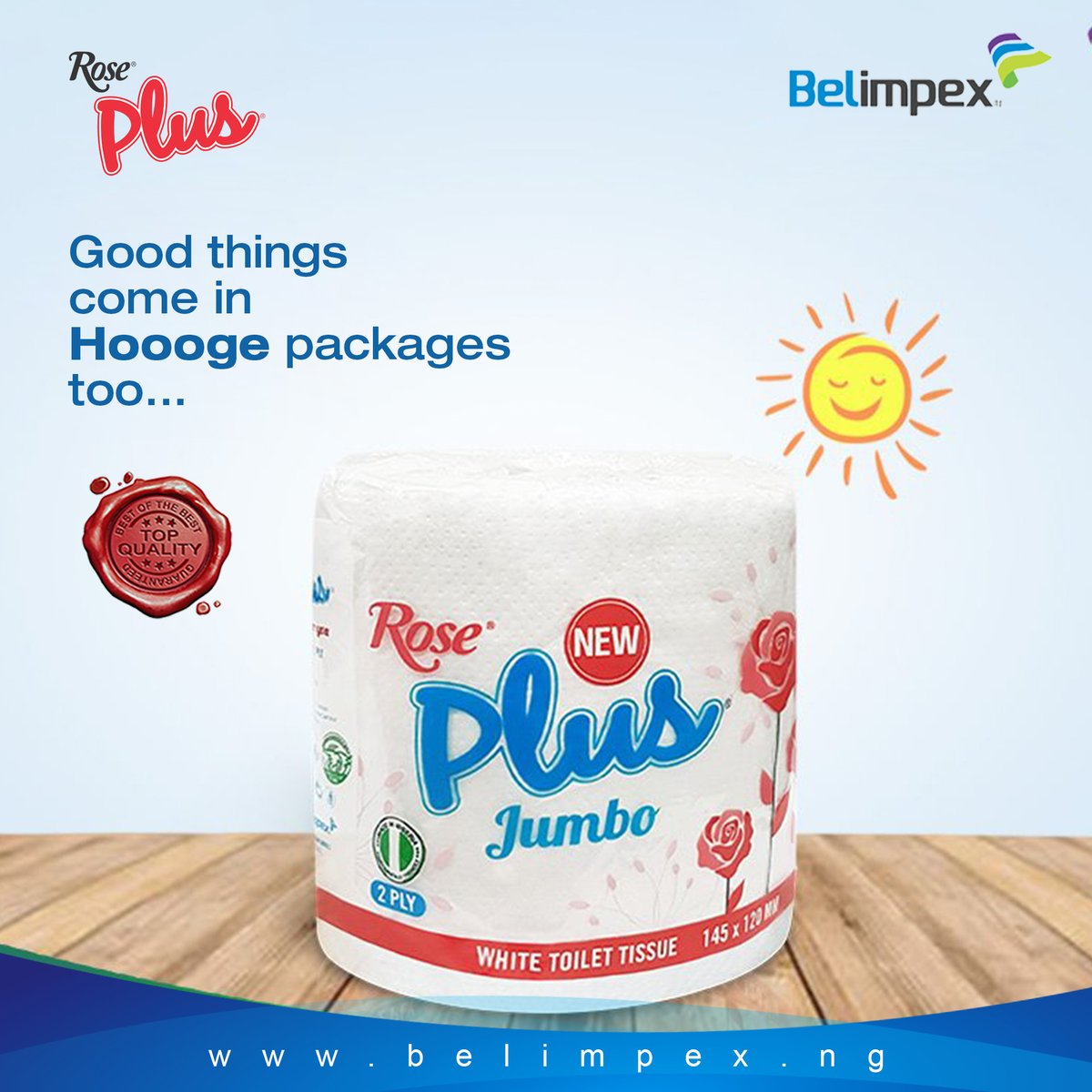 belimpexlimited's tweet photo. Rose Plus Jumbo blends top quality with pocket-friendliness to give every family a truly friendly toilet paper.
Now, that's something Hoooge!
#RosePlus #TissuePaper #Belimpex https://t.co/PYGGQGMMIK