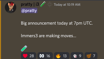 Immers3Labs's tweet image. You do NOT want to MISS this👀

discord.gg/immers3