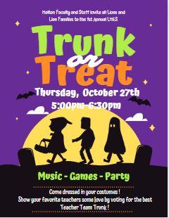 Hey, hey, hey families!  Come out dressed in your best costume and join us for an afternoon of fun and games.  Activities will take place in the front Holton parking lot.