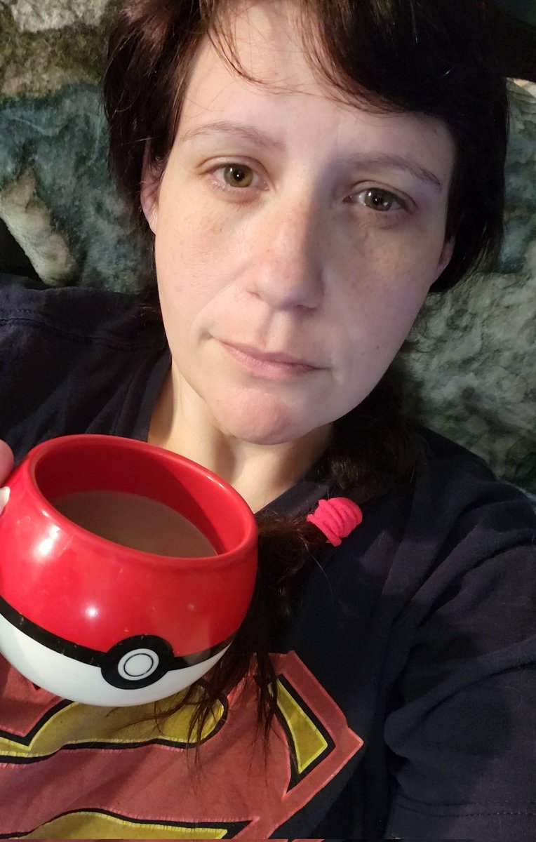 WhyAnnaWhy85's tweet photo. How tf are there so many perfect morning selfies on twitter this morning ? Like, do you wake up at 5 am to put on makeup and prep for this? Let's normalize the crawl out of bed and take a pic with your old ass pokemon coffee cup selfies. #notimeformakeup #momlife #selfie https://t.co/7tZMYpFuWg