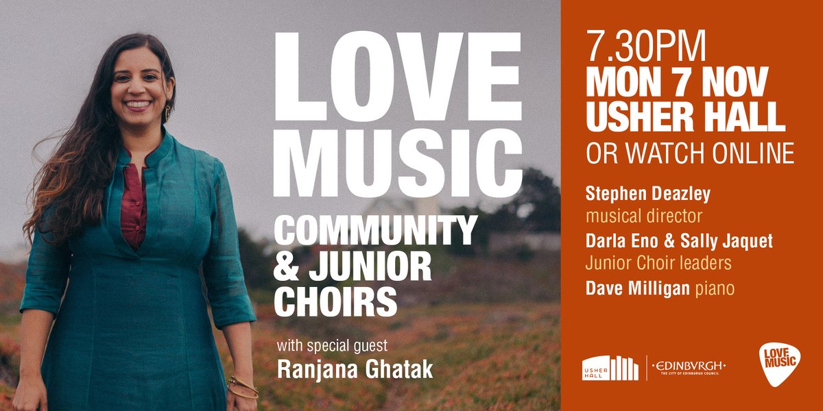 Love Music (@lovemusicscot) on Twitter photo Love Music Community & Junior Choirs invite you to their cosy autumn concert on Mon 7th Nov, 7.30pm in person <a href="/theusherhall/">Usher Hall</a> or watch online, feat Indian classical singer @RanjanaGhatak & a world premiere written by <a href="/JosieDuncanSong/">Josie Duncan!</a>. Tickets FREE-£7. lovemusic.org.uk/events Love Music Community & Junior Choirs invite you to their cosy autumn concert on Mon 7th Nov, 7.30pm in person <a href="/theusherhall/">Usher Hall</a> or watch online, feat Indian classical singer @RanjanaGhatak & a world premiere written by <a href="/JosieDuncanSong/">Josie Duncan!</a>. Tickets FREE-£7. lovemusic.org.uk/events