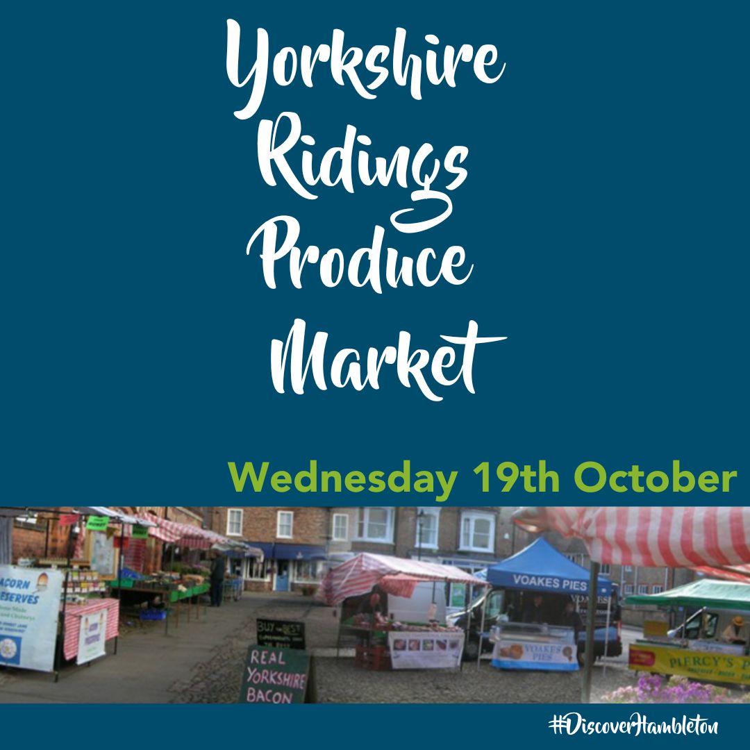 Wonderful Yorkshire produce at its best at the Yorkshire Ridings Produce market in Easingwold, coming on Wednesday 19th October. Enjoy our local produce at its best.

#DiscoverHambleton #SupportLocalMarkets